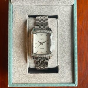 ECCLISSI Diamonds Sterling Silver Ladies 72g Heavy Wristwatch watch